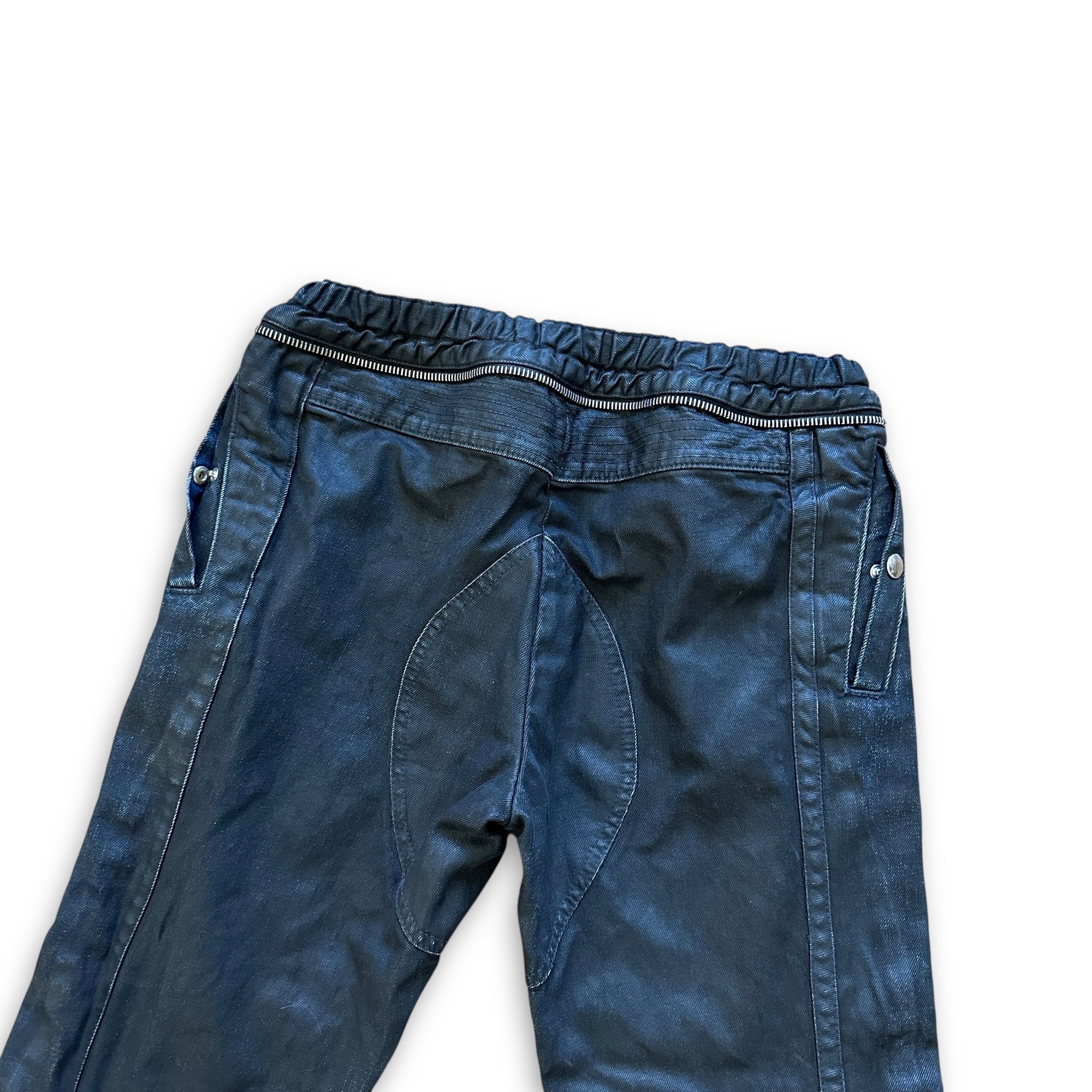 Dries Van Noten FW14 Black Waxed Moto Biker Pants