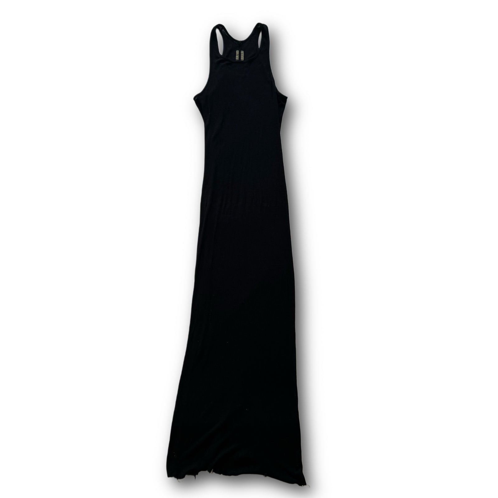 Rick Owens FW14 Black Ribbed Long Cotton Dress