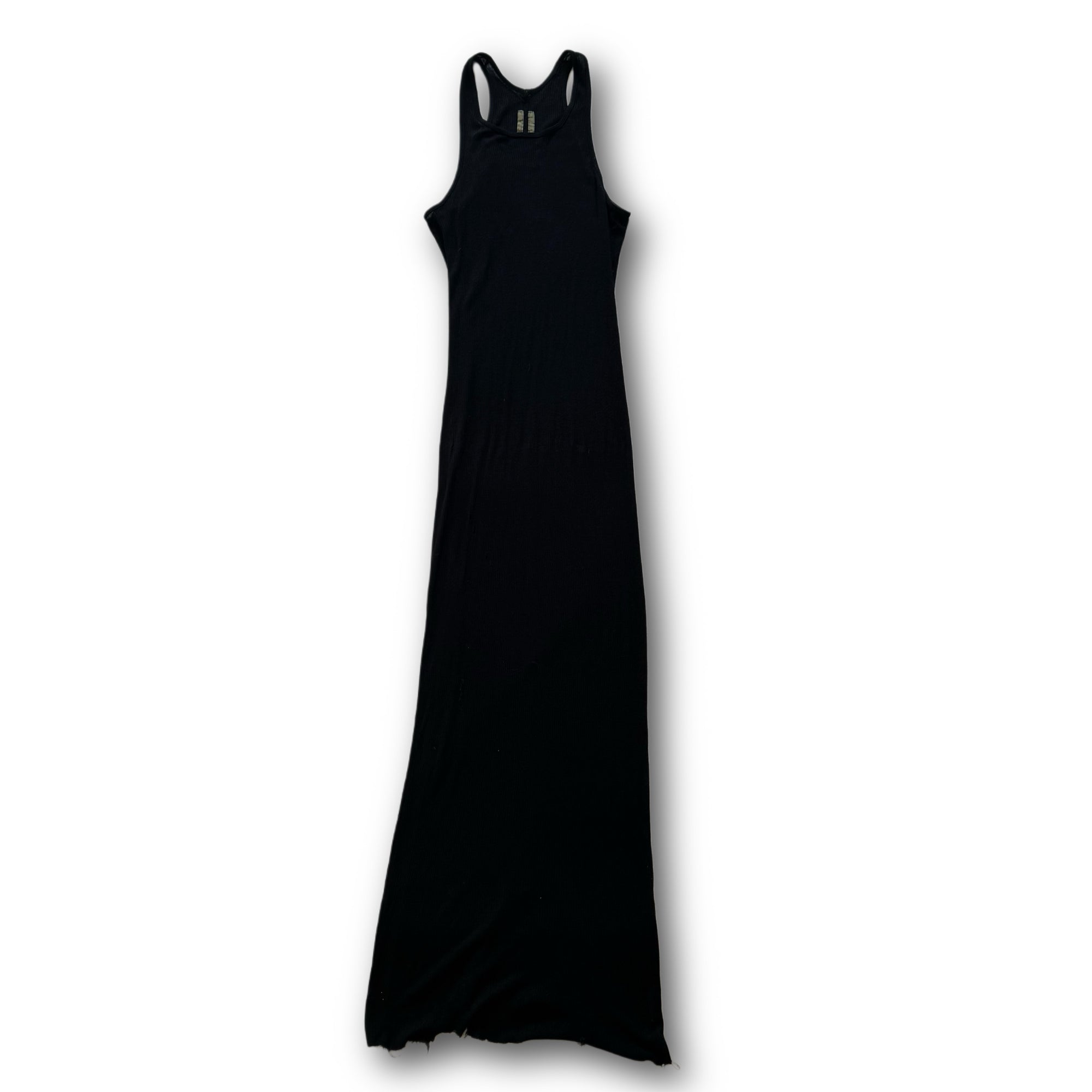 Rick Owens FW14 Black Ribbed Long Cotton Dress