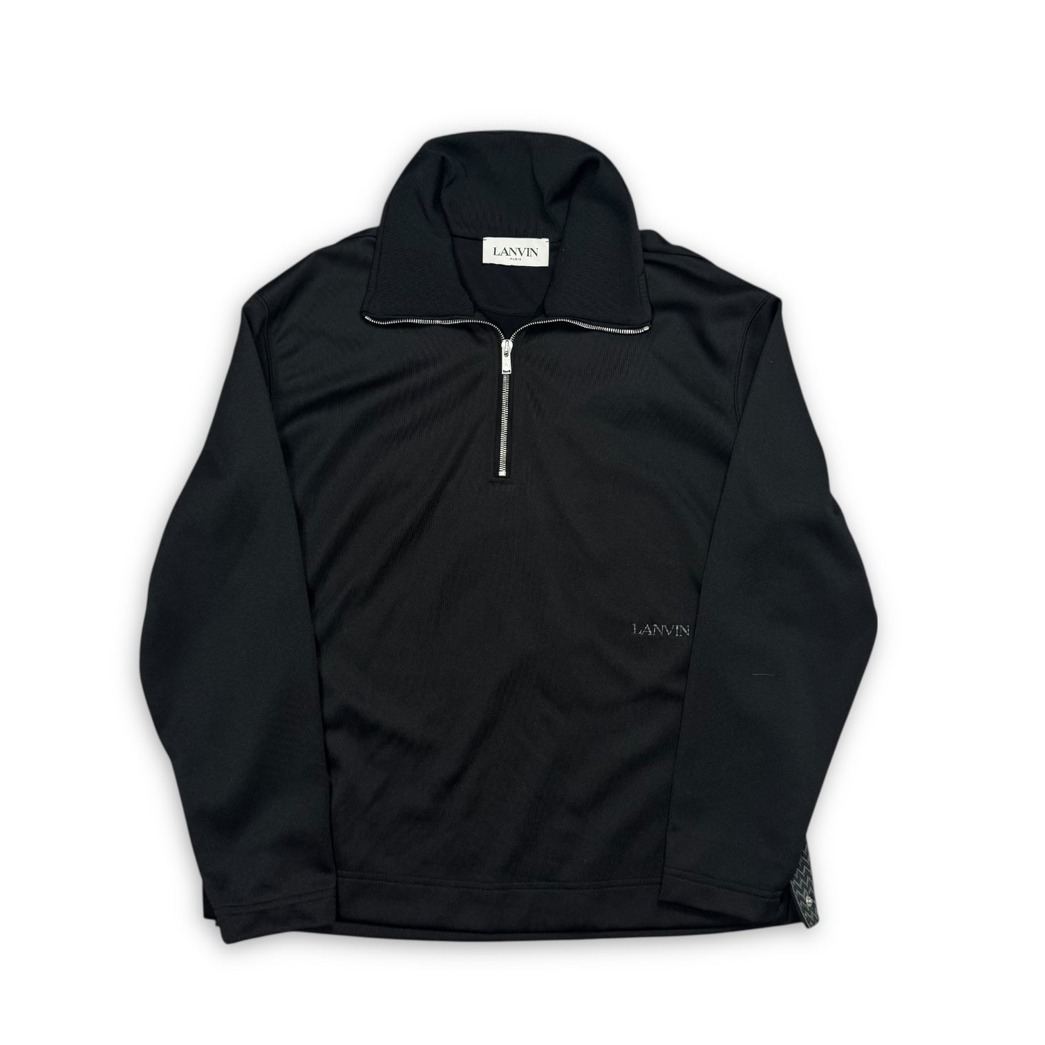 Lanvin Black Technical Knit Halfzip Sweater