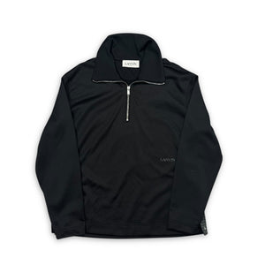 Lanvin Black Technical Knit Halfzip Sweater