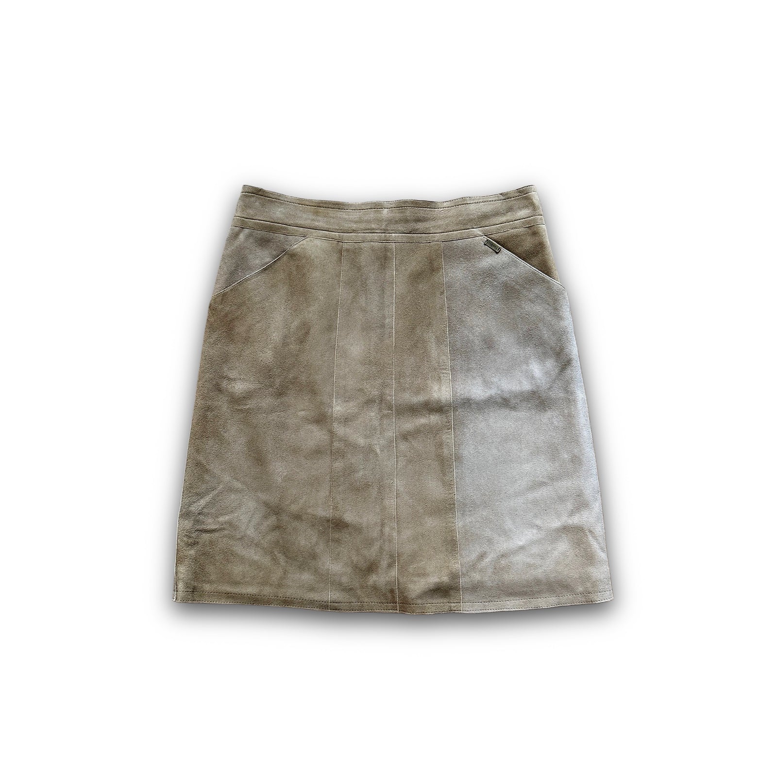 Chanel FW99 Beige Suede Mini Skirt