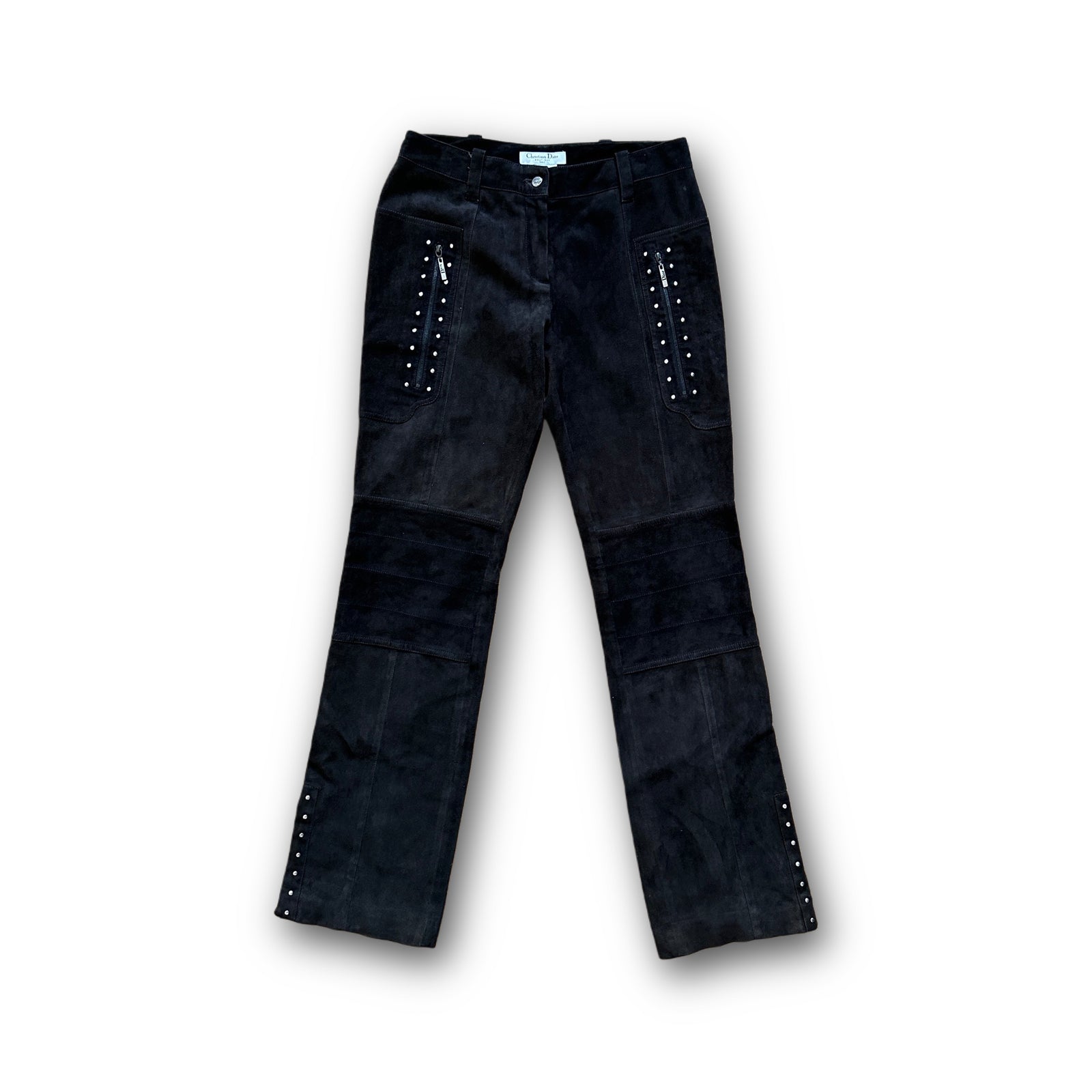 Christian Dior by John Galliano AW04 Studded Suede Biker Pants