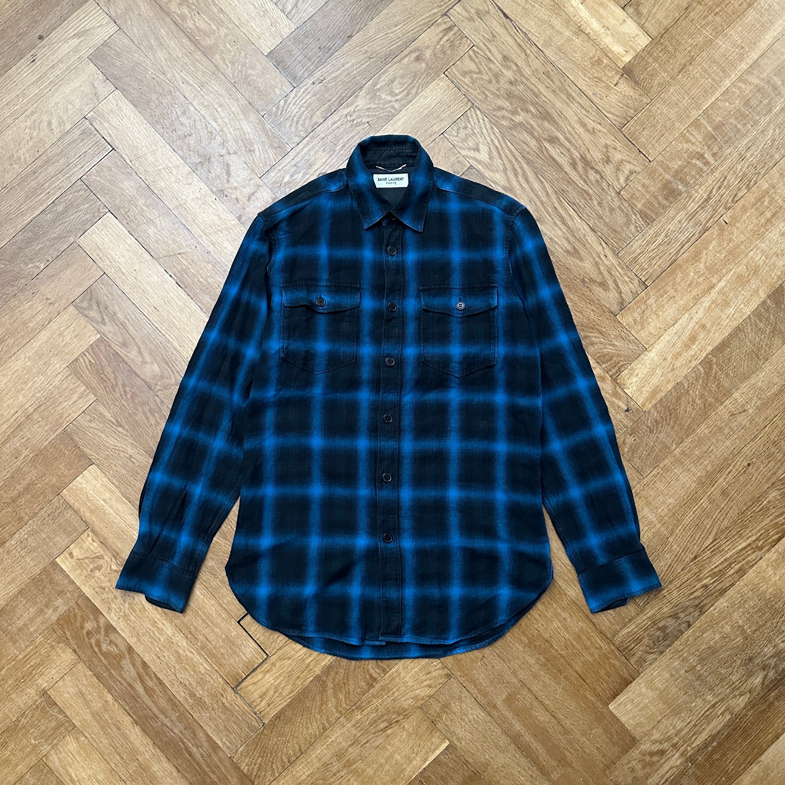 Saint Laurent Paris SS16 Surf Sound Plaid Shirt