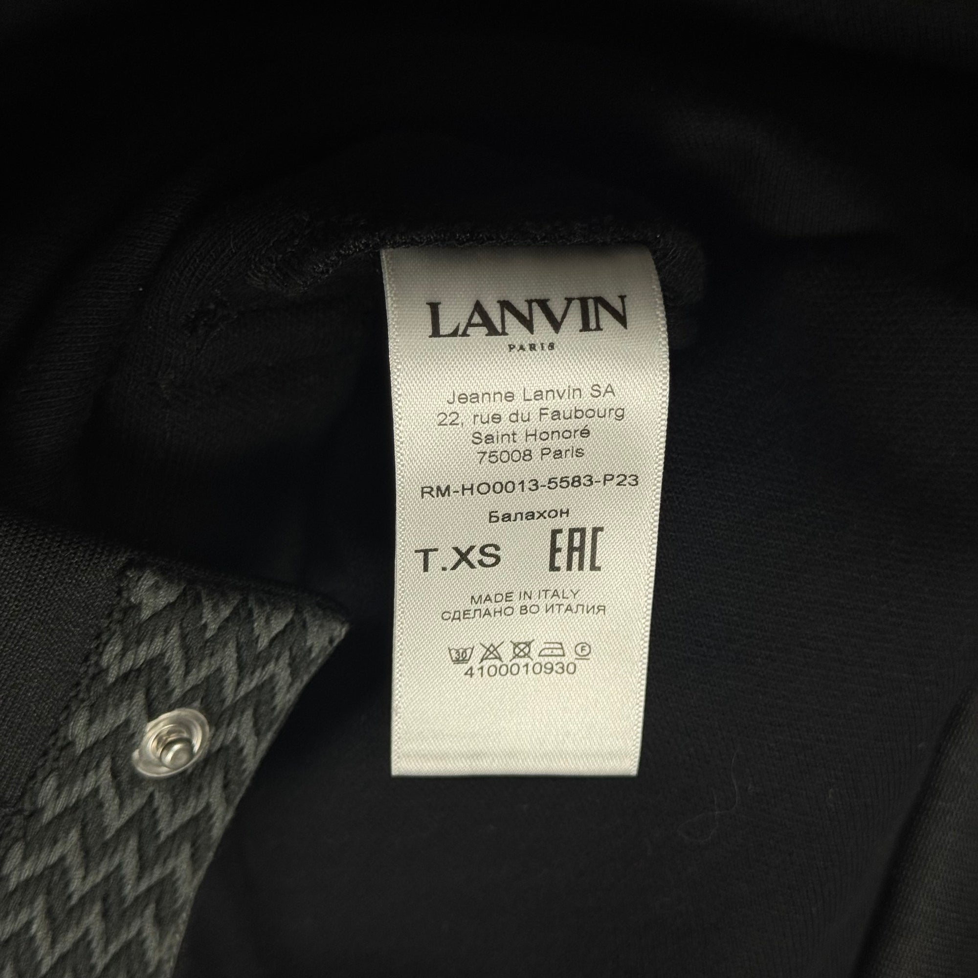 Lanvin Black Technical Knit Halfzip Sweater
