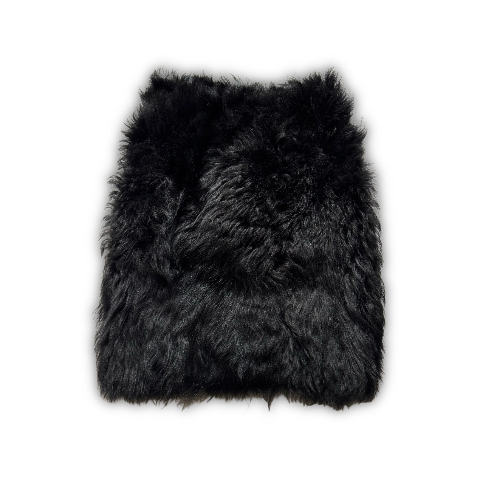 Chanel 2024 Sample Black Faux Fur Skirt