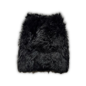 Chanel 2024 Sample Black Faux Fur Skirt
