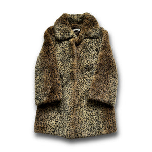 Miu Miu 2000s Leopard Print Faux Fur Coat