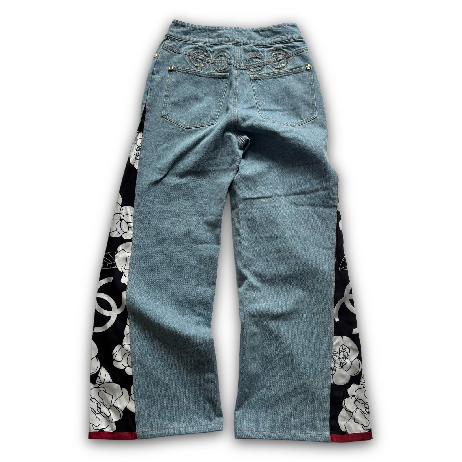 Chanel 2024 Flared Floral Cut Out Denim Sample