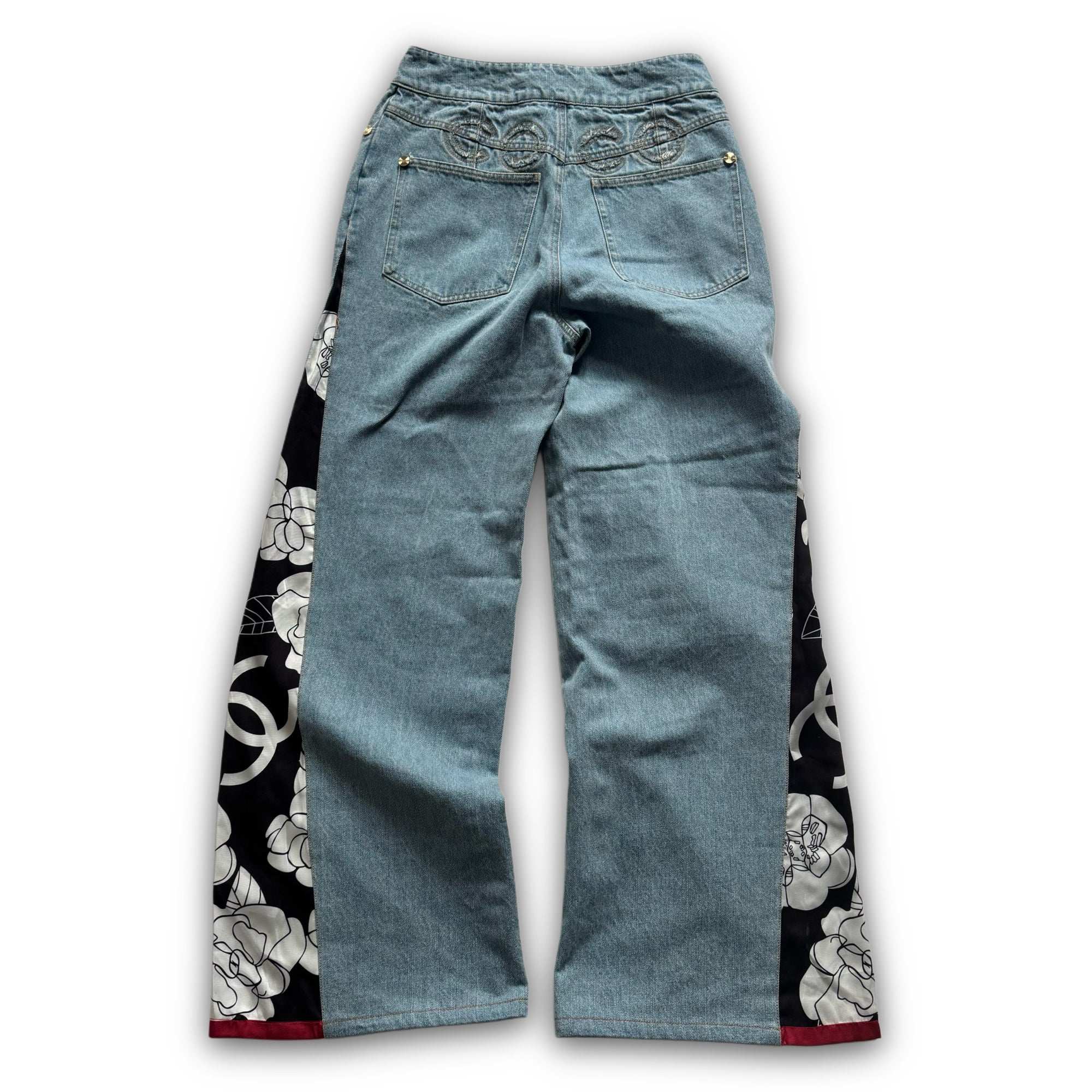 Chanel 2024 Flared Floral Cut Out Denim Sample