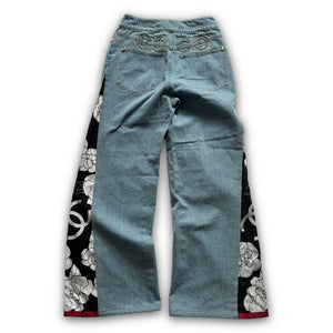 Chanel 2024 Flared Floral Cut Out Denim Sample