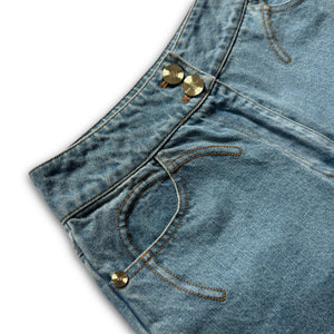 Chanel 2024 Flared Floral Cut Out Denim Sample