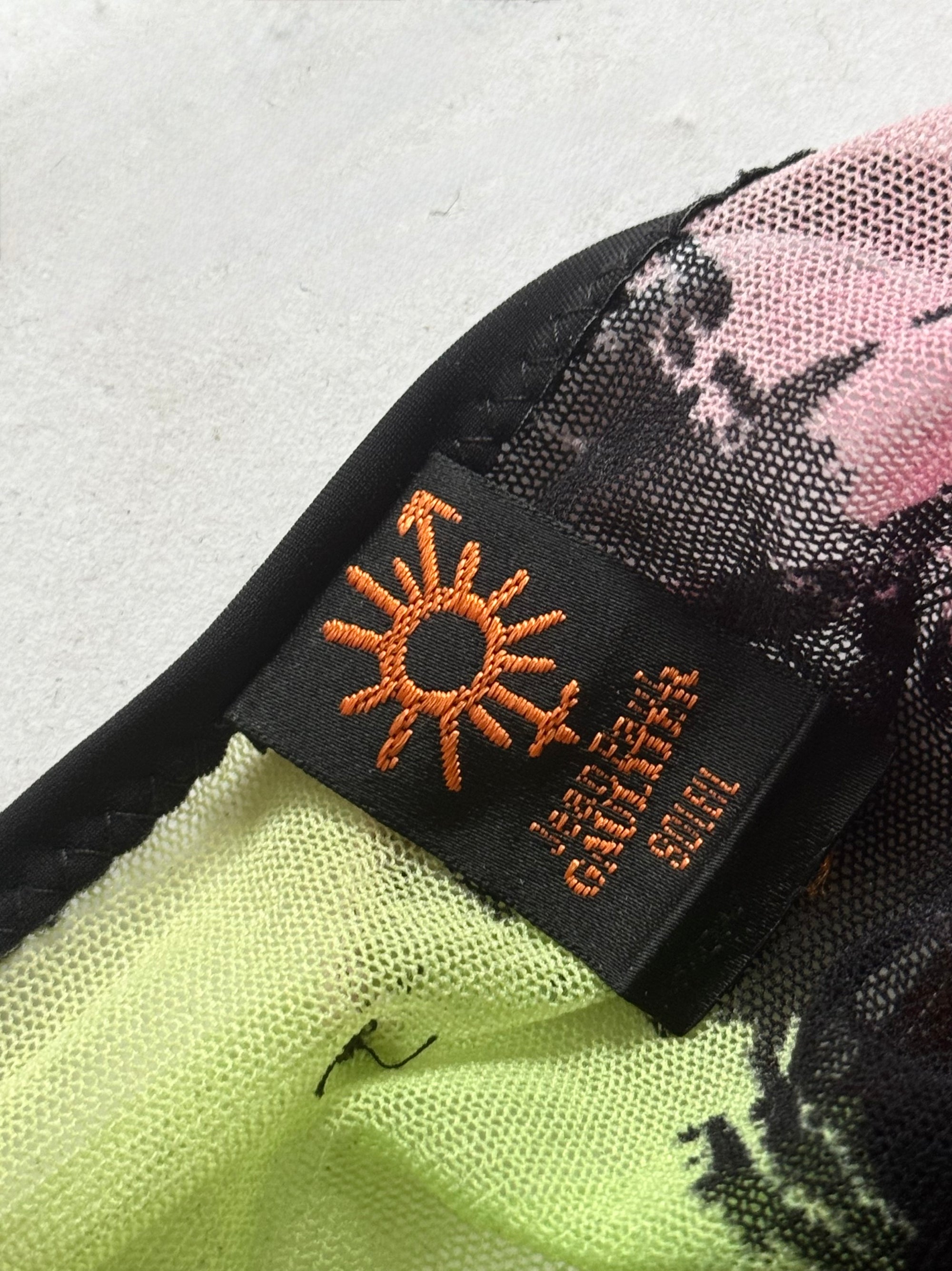 Jean Paul Gaultier 90s Soleil Sunset Mesh Wrap Top