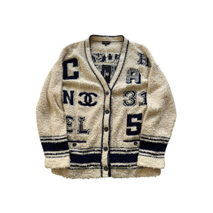 Chanel Pre SS19 Boucle Varsity Oversized Cardigan