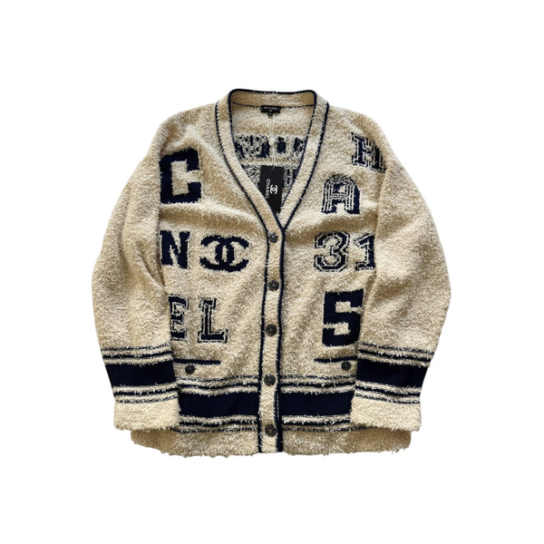 トップス Sasquatchfabrix SWEAT CARDIGAN CHANEL XL Chanel Pre SS19 Boucle Varsity Oversized Cardigan - Ākaibu Store