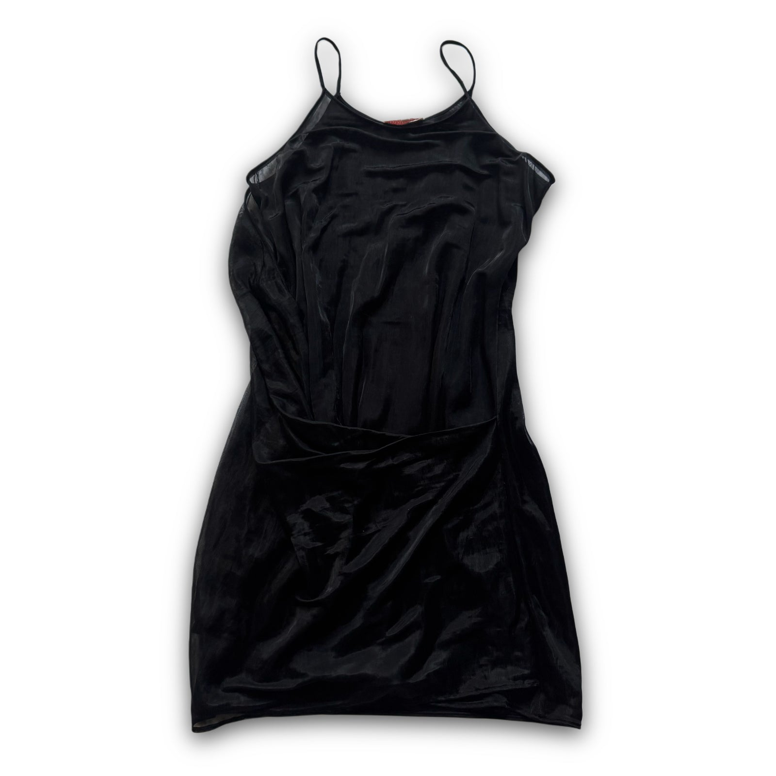 Helmut Lang SS95 Black Layered Sheer Dress
