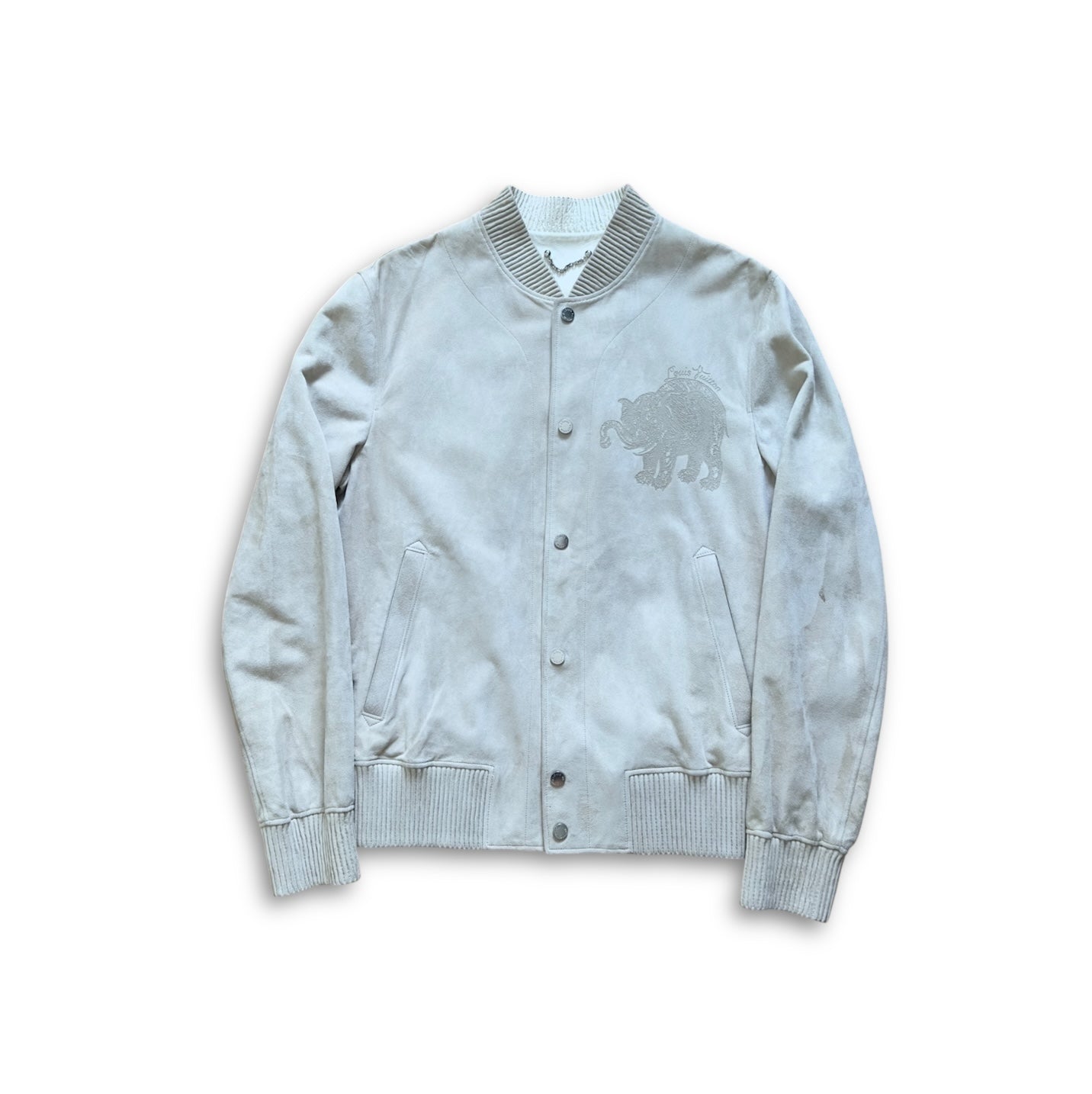 Louis Vuitton SS17 Chapman Suede Varsity Jacket