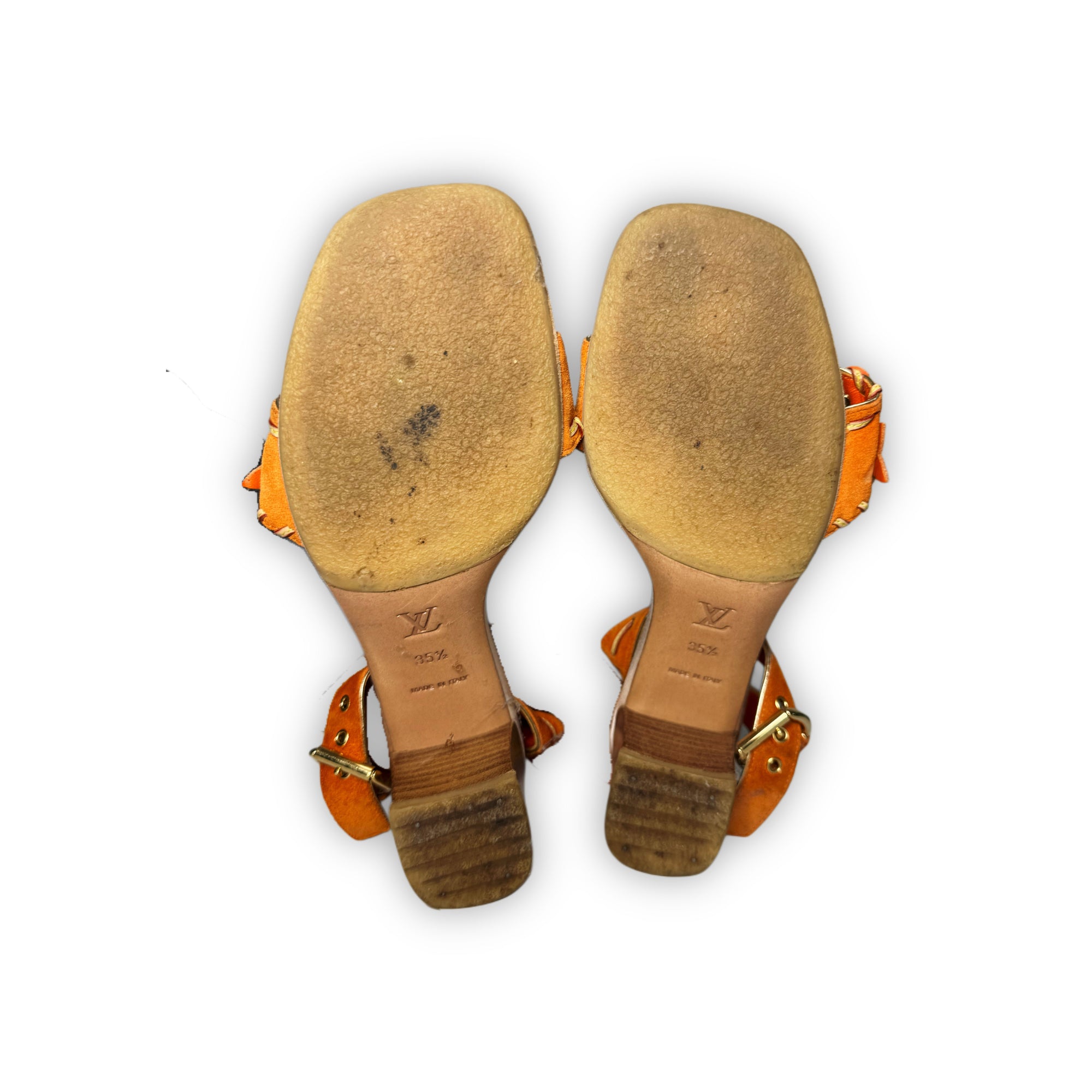 Louis Vuitton 2000s Suede Heeled Sandals