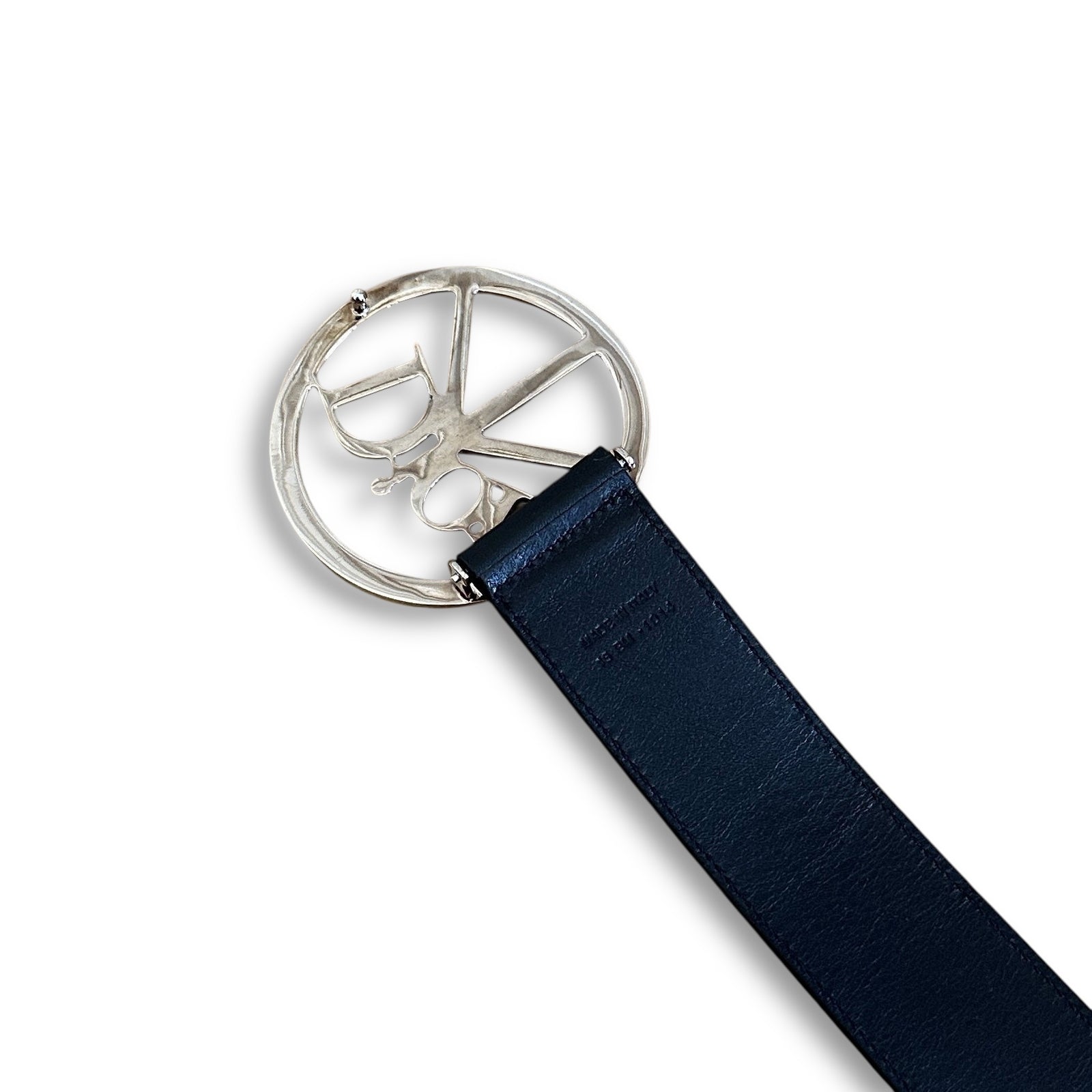 Christian Dior by John Galliano SS05 Peace Logo Buckle Leather Belt