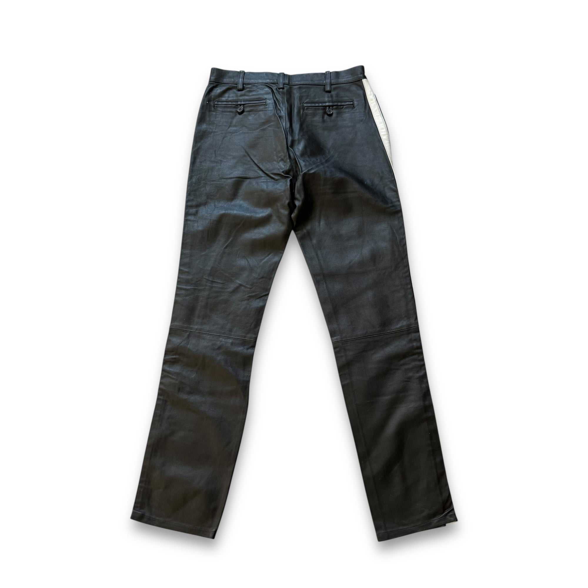 Helmut Lang AW97 Side Stripe Black Leather Pants