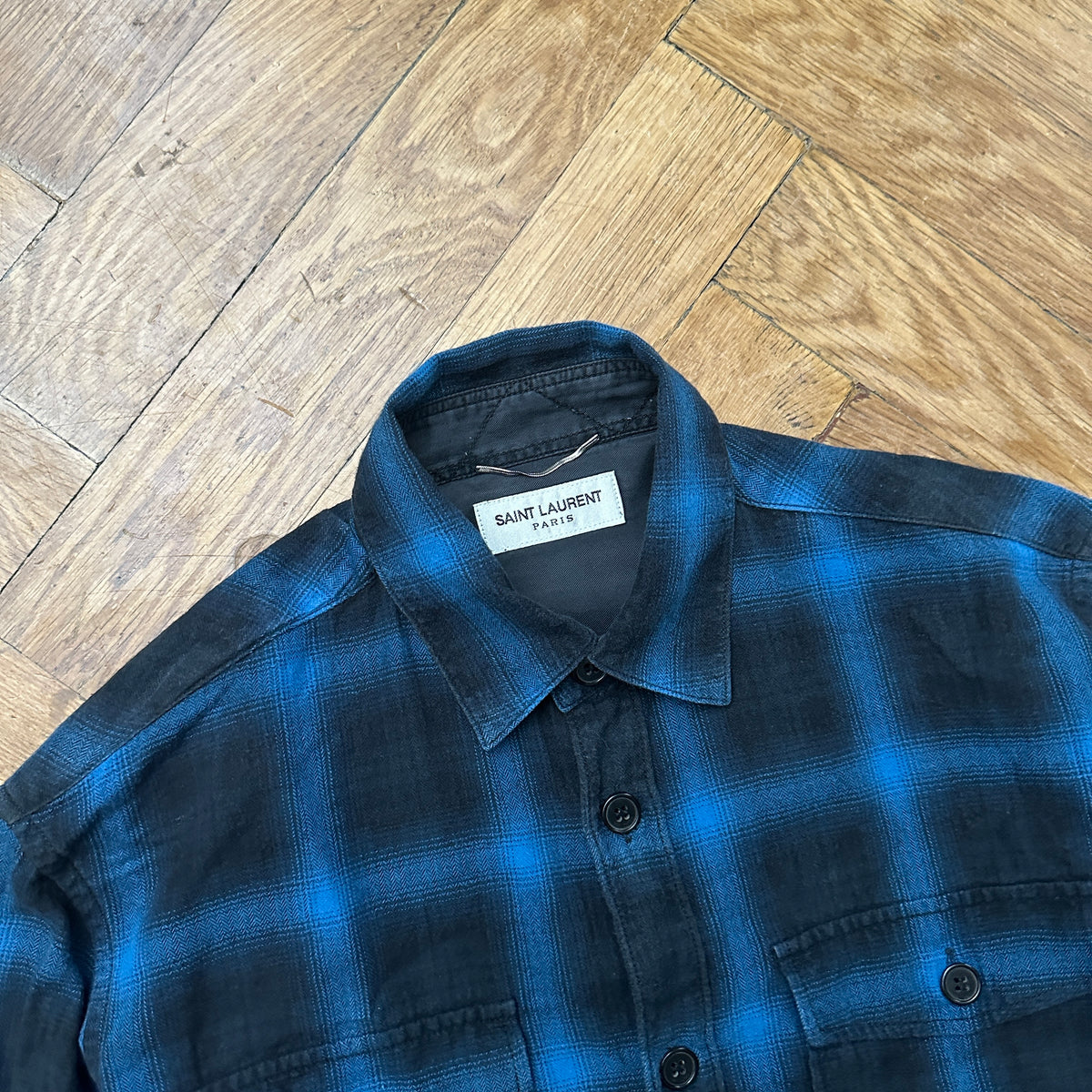 Saint Laurent Paris SS16 Surf Sound Plaid Shirt