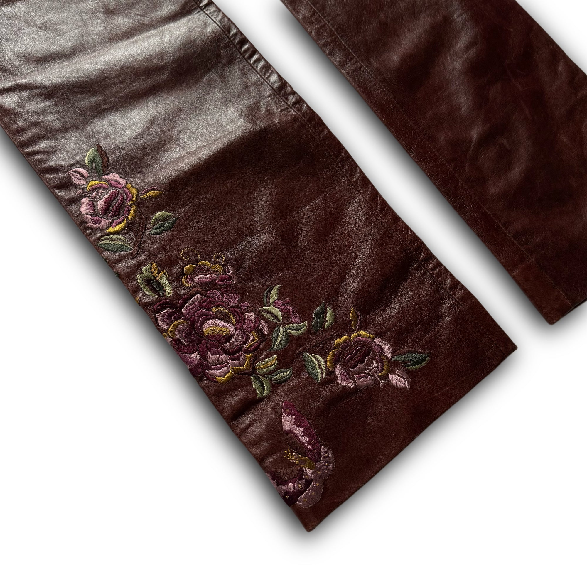 Christian Dior AW05 by John Galliano Floral Embroidered Leather Pants