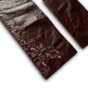 Christian Dior AW05 by John Galliano Floral Embroidered Leather Pants
