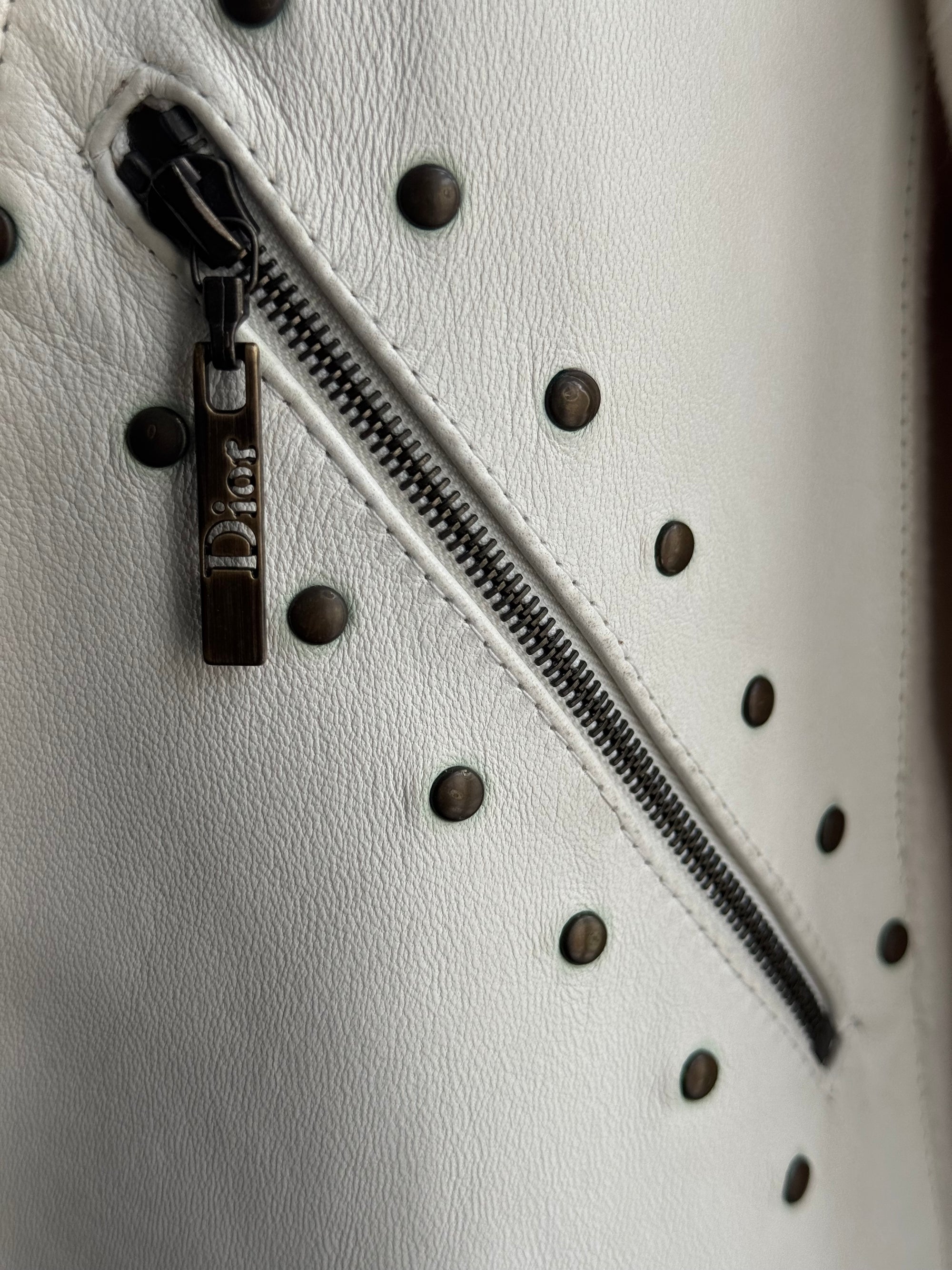 Christian Dior by John Galliano AW04 Leather Paneled Studded Coat