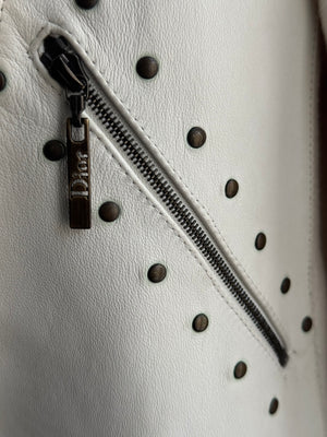 Christian Dior by John Galliano AW04 Leather Paneled Studded Coat