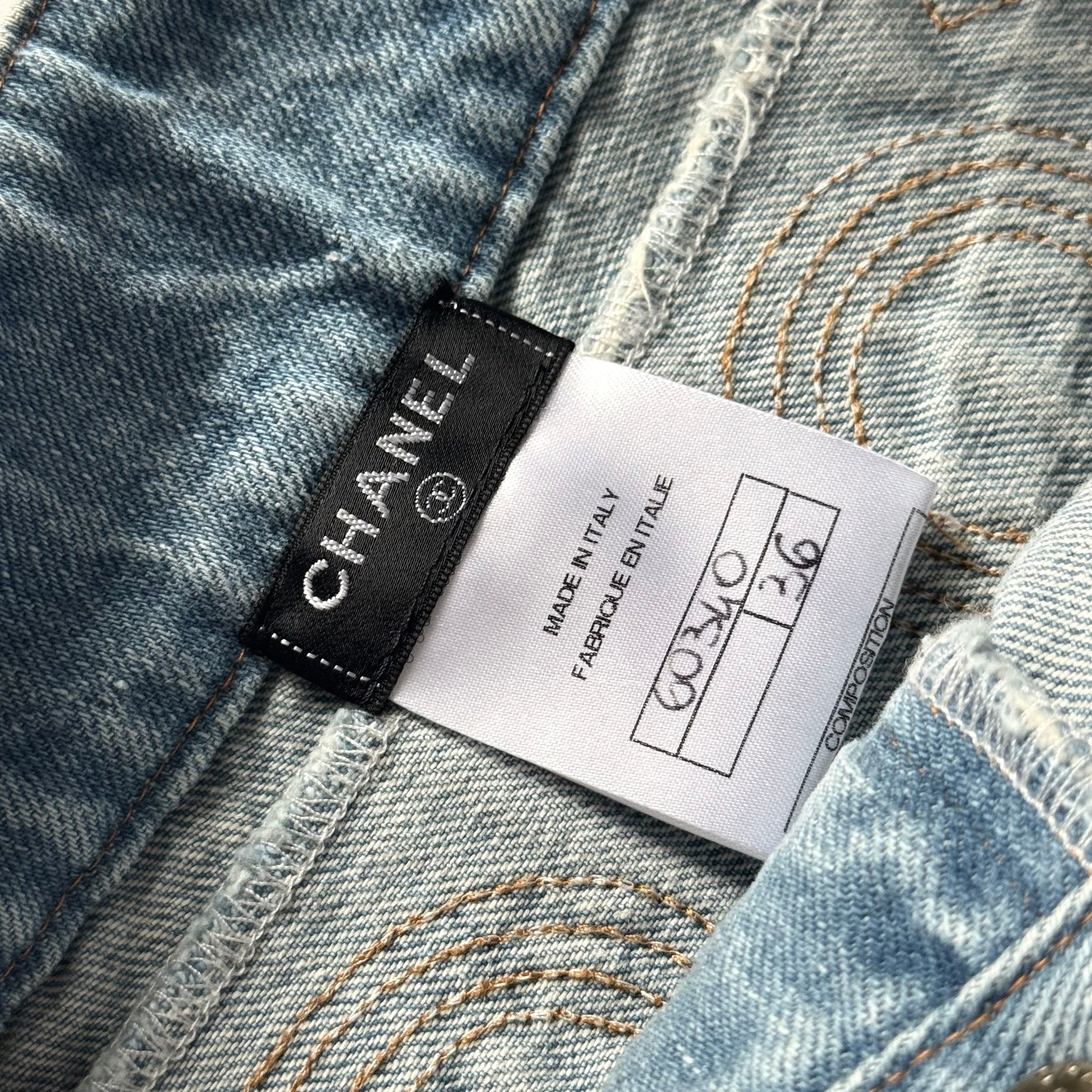 Chanel 2024 Flared Floral Cut Out Denim Sample