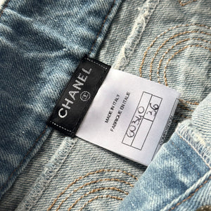 Chanel 2024 Flared Floral Cut Out Denim Sample