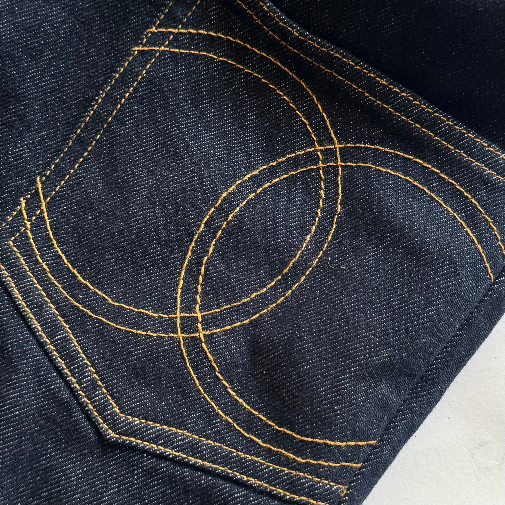 Chanel 2025 Sample CC Logo Logo Raw Denim Overall