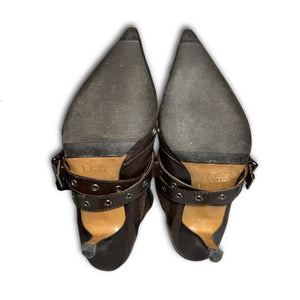 Christian Dior SS02 by John Galliano Studded Strapped Leather Heeled Boots