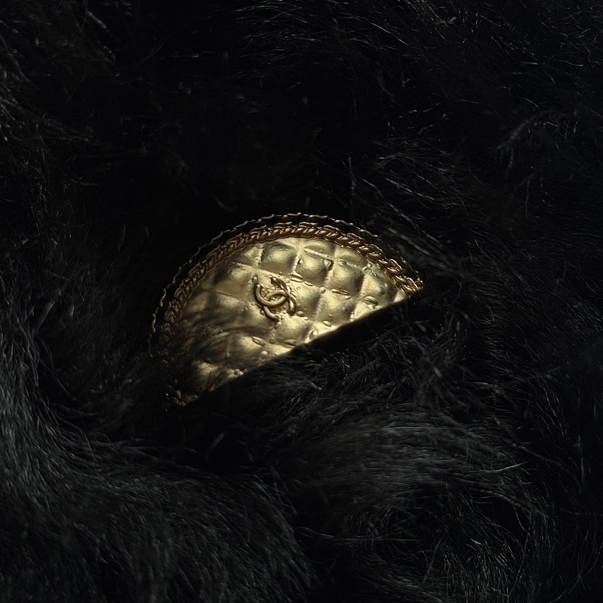 Chanel 2024 Sample Black Faux Fur Skirt