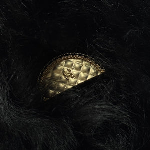 Chanel 2024 Sample Black Faux Fur Skirt