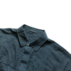 Berluti Anthracite Linen Short Sleeve Shirt