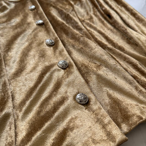 Chanel 2025 Sample Gold Velvet Western Shirt