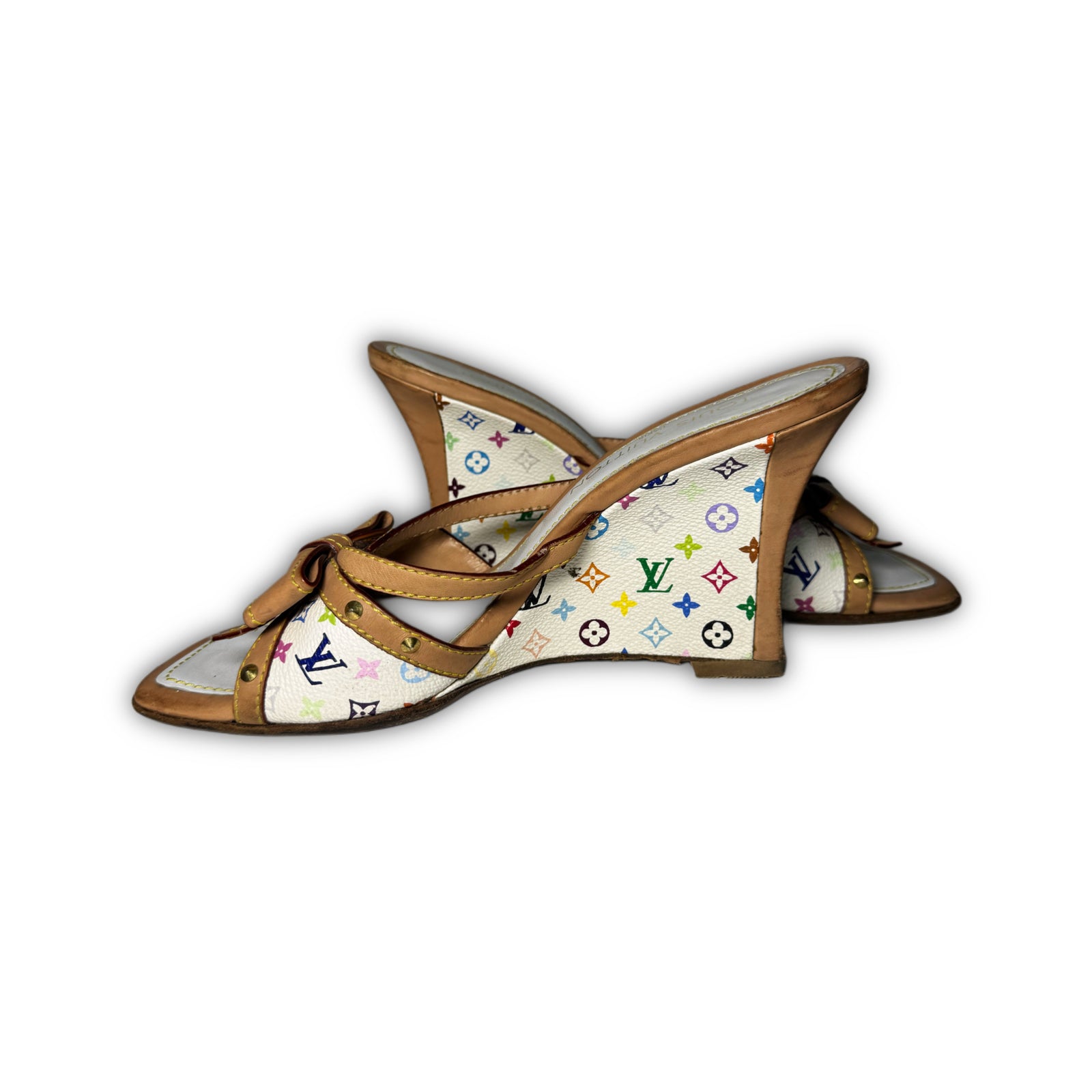 Louis Vuitton 2003 Takashi Murakami Multicolor Wedge Heels