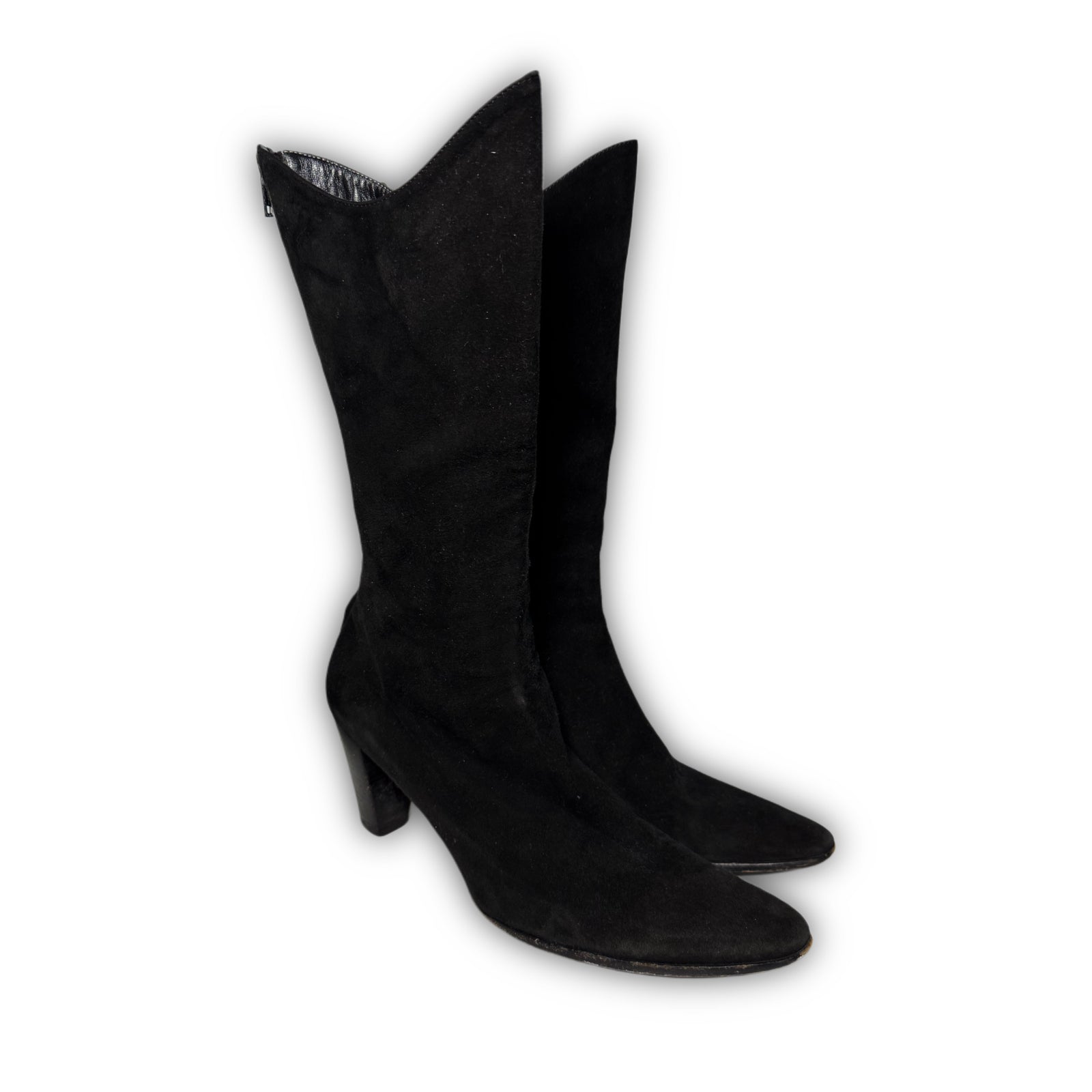 Helmut Lang 2000s Backzip Suede Boots
