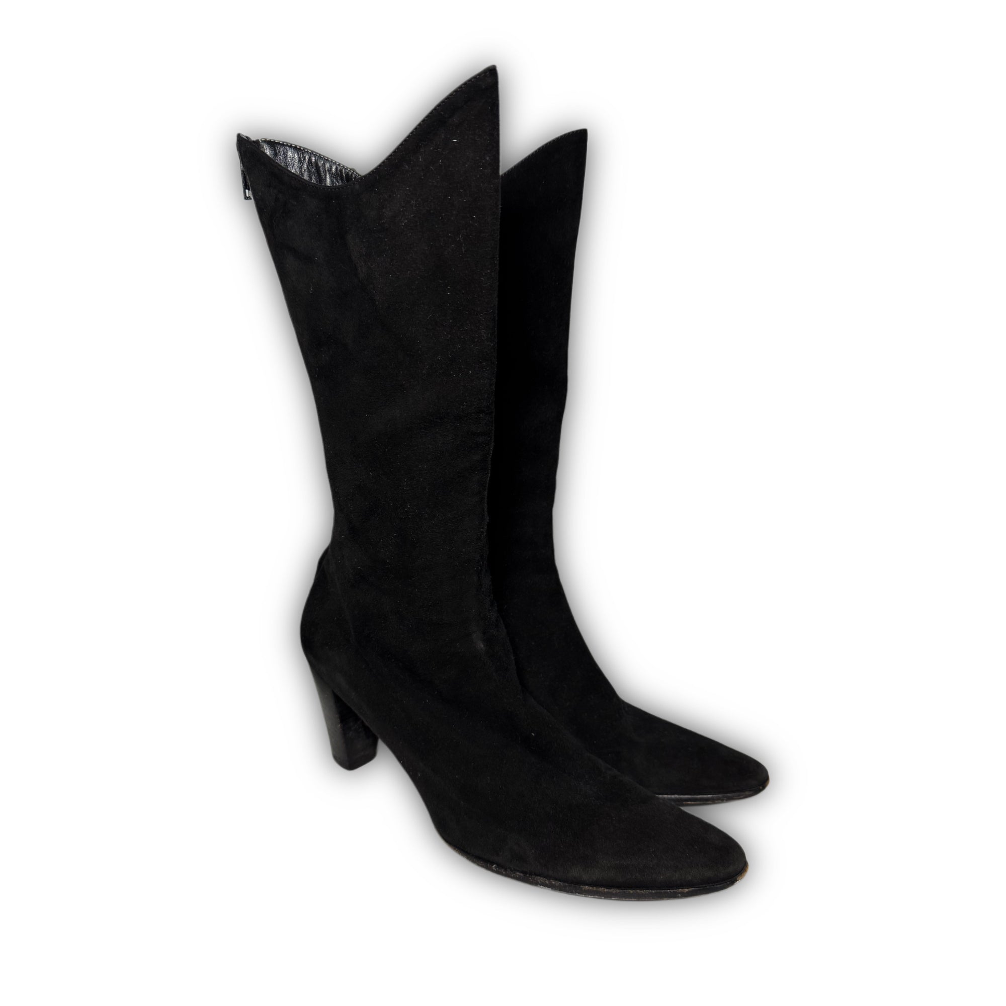 Helmut Lang 2000s Backzip Suede Boots