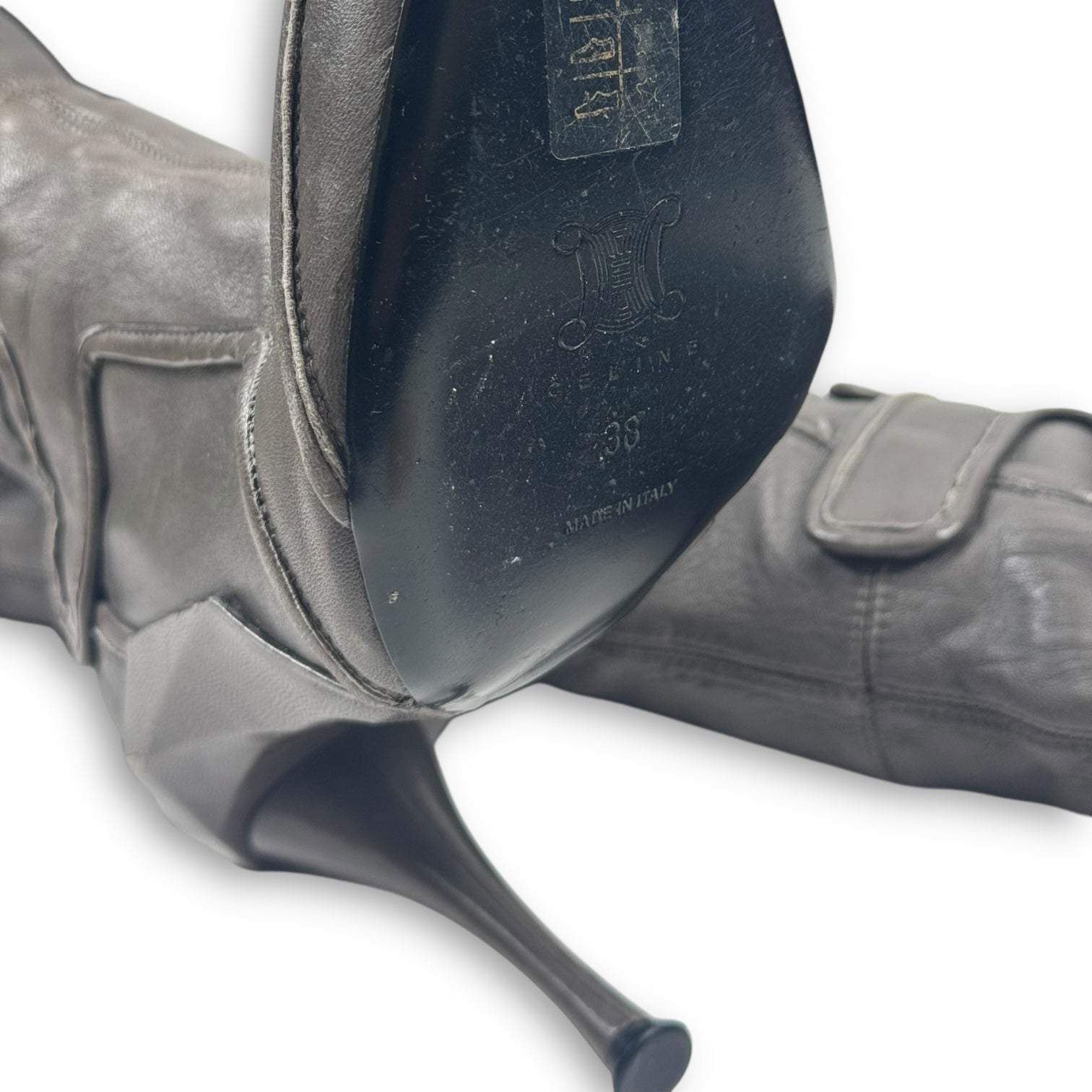 Celine FW08 Runway Leather Moto Boots