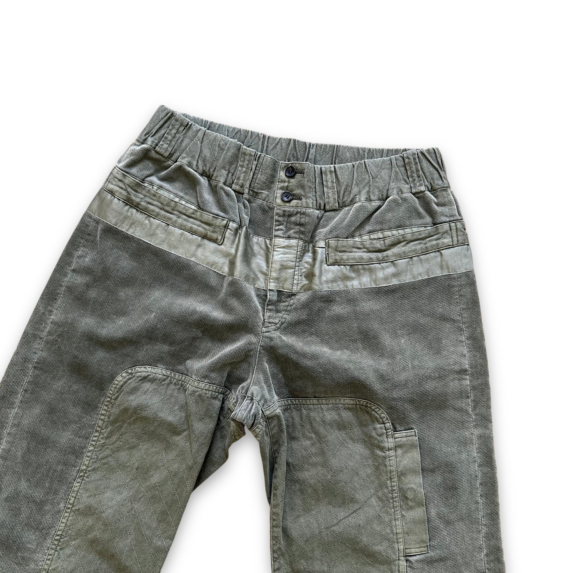 Issey Miyake Washed Green Paneled Pants