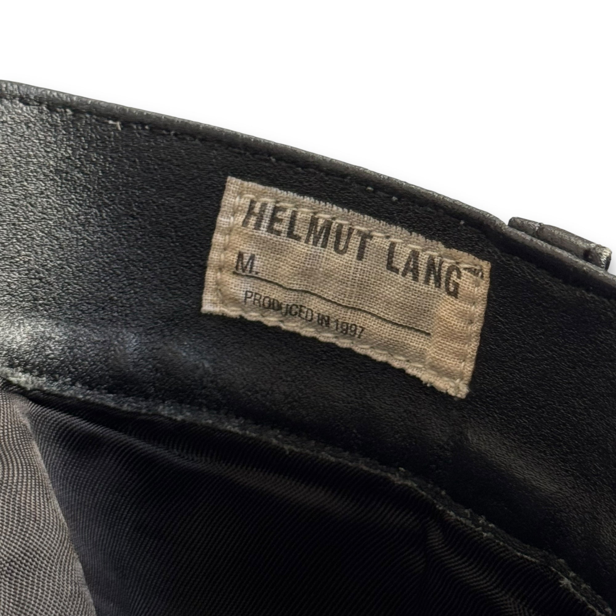 Helmut Lang AW97 Side Stripe Black Leather Pants