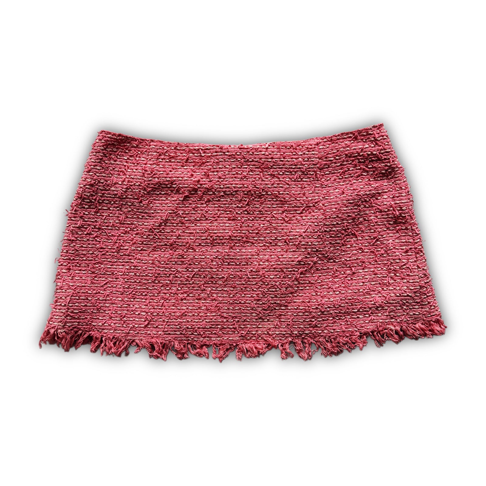 Chanel 2025 Sample Pink Mini Fringed Boucle Skirt