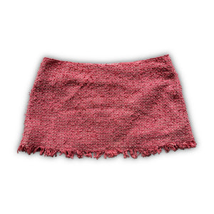 Chanel 2025 Sample Pink Mini Fringed Boucle Skirt