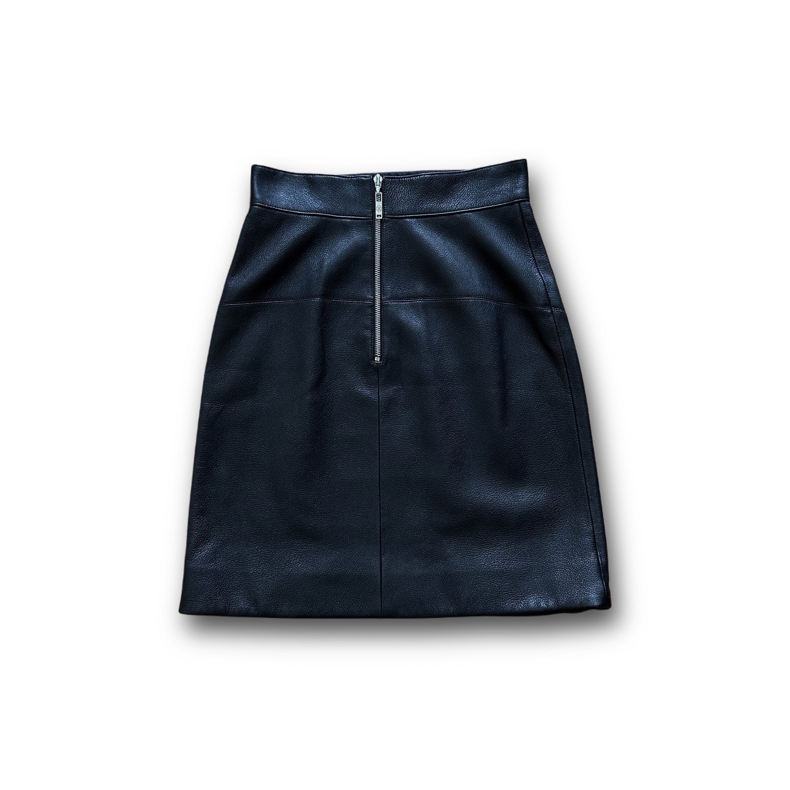 Louis Vuitton Black Leather Prototype Paneled Skirt
