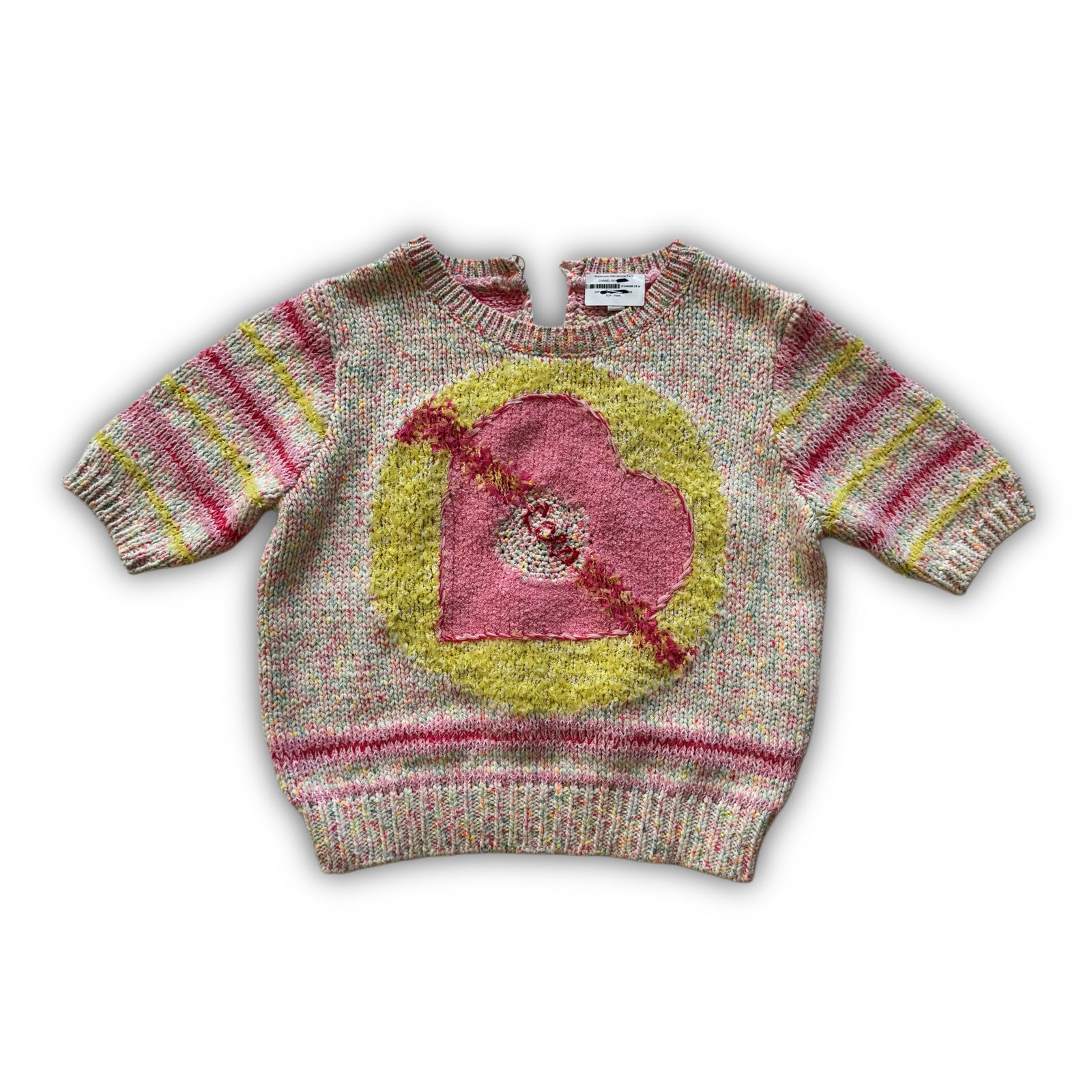 Chanel SS23 Sample Multicolor Heart Knit Sweater