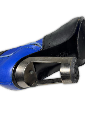 Dirk Bikkembergs 2001 Paneled Leather Metal Heel Zip Boots