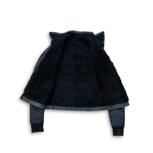 Rick Owens FW11 Shearling Jacket With Nylon Sleeves