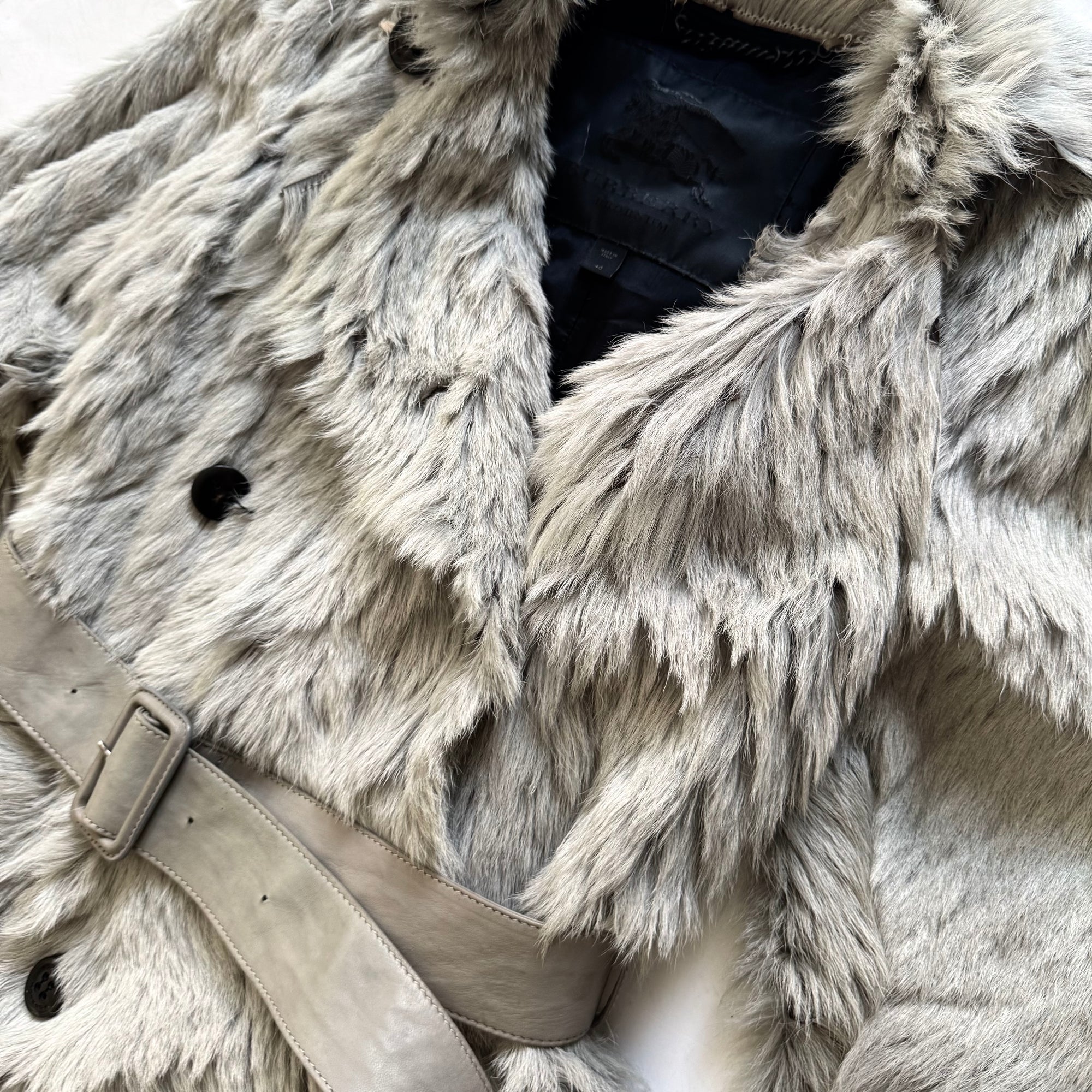 Burberry Prorsum by Christopher Bailey Belted Fur Coat